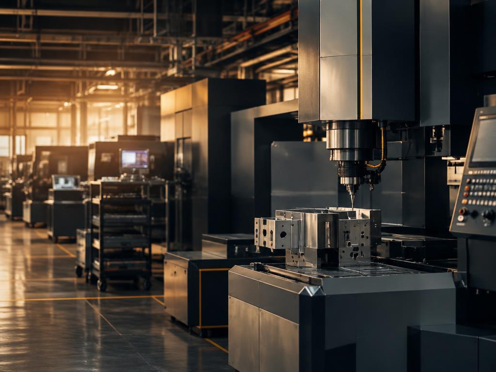 Modern precision machinery on a manufacturing plant floor